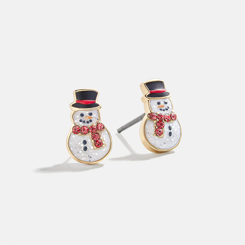 Christmas Series 7 Copper Diamond Santa Claus Wine Glass Christmas Tree Cane Gingerbread Man Earrings