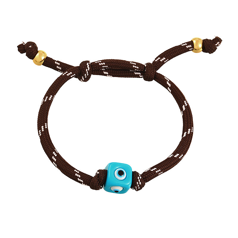 Color 1 Resin Square Drip Eye Braided Bracelet