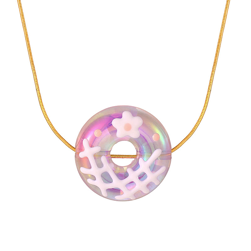 Color 1 Transparent Donut Necklace