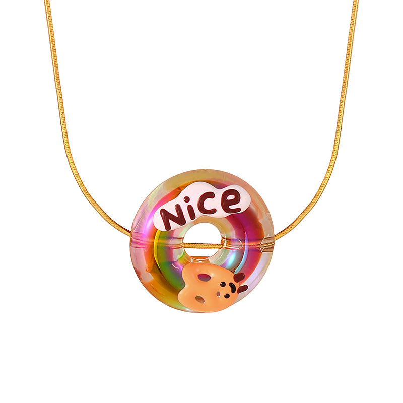 Color 1 Transparent Donut Necklace