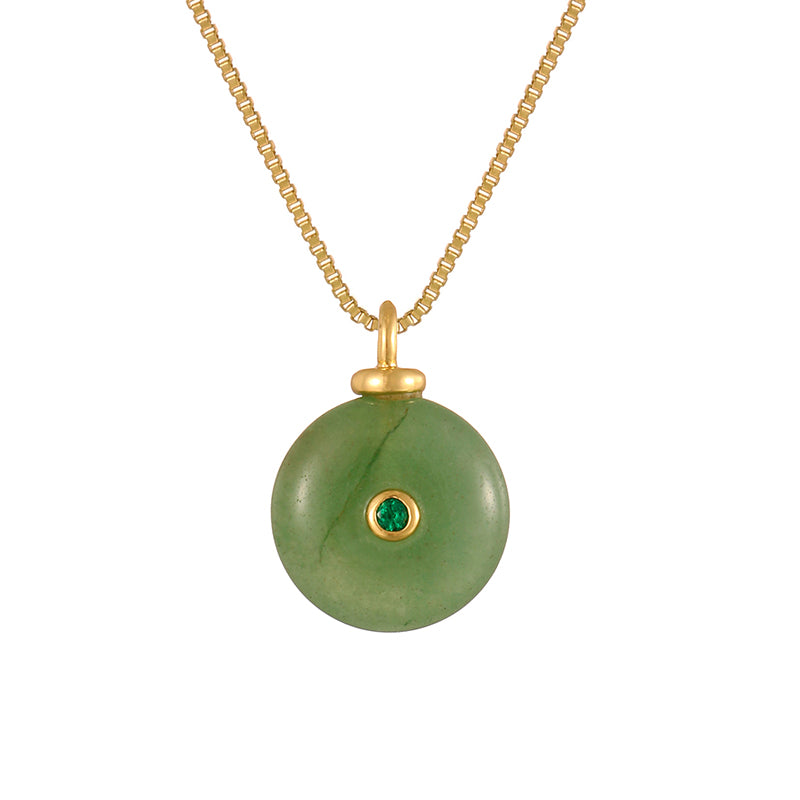 Color 3 Irregular Natural Stone Inlaid Zirconium Titanium Steel Necklace