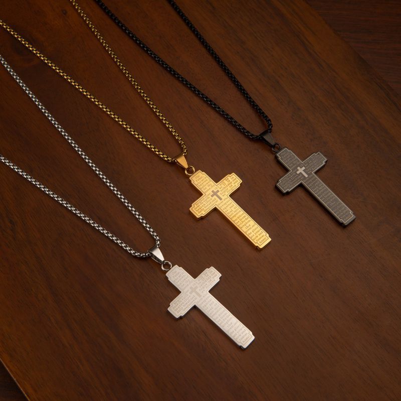 Cross 4# Stainless Steel Cross Necklace For Men