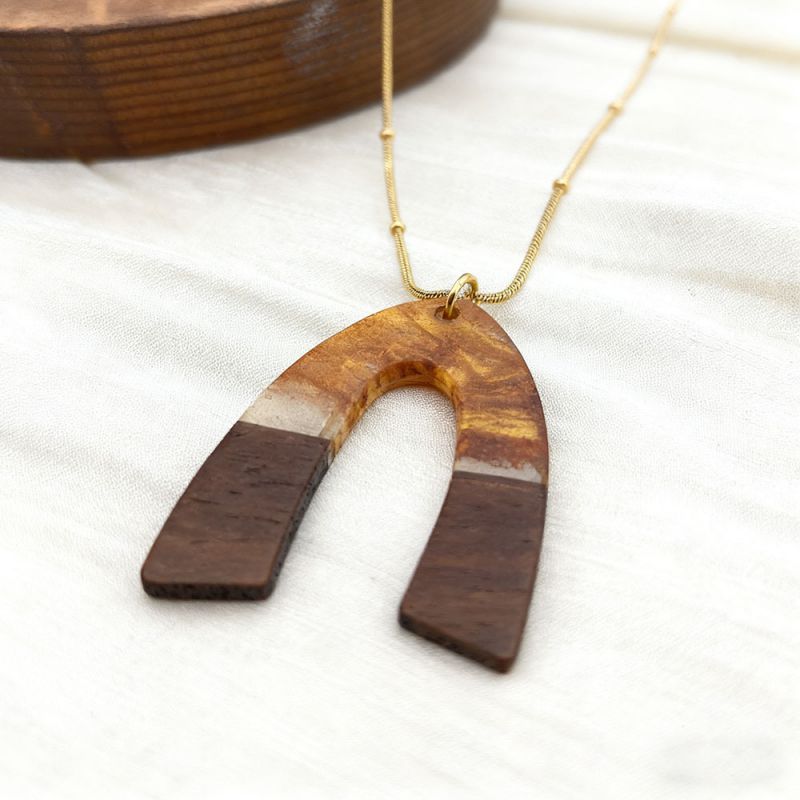Dark Blue Stainless Steel Irregular Splicing Necklace
