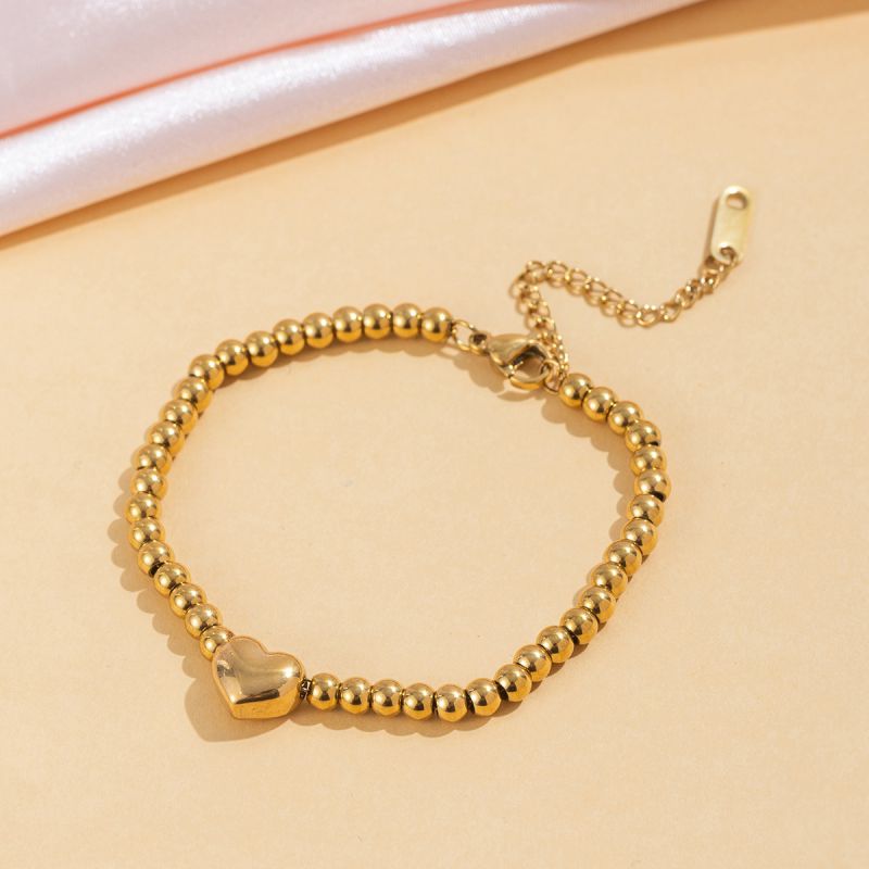 Double Heart Bracelet Gold Double Heart Bracelet