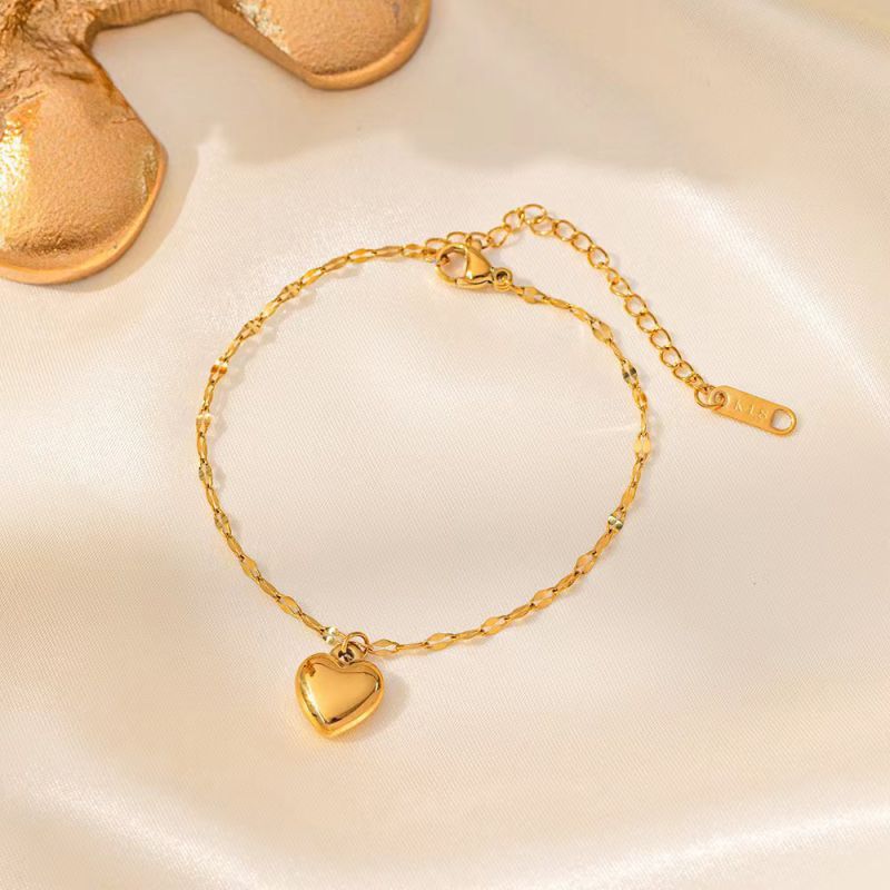 Double Heart Bracelet Gold Double Heart Bracelet