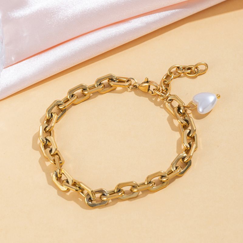 Double Heart Bracelet Gold Double Heart Bracelet