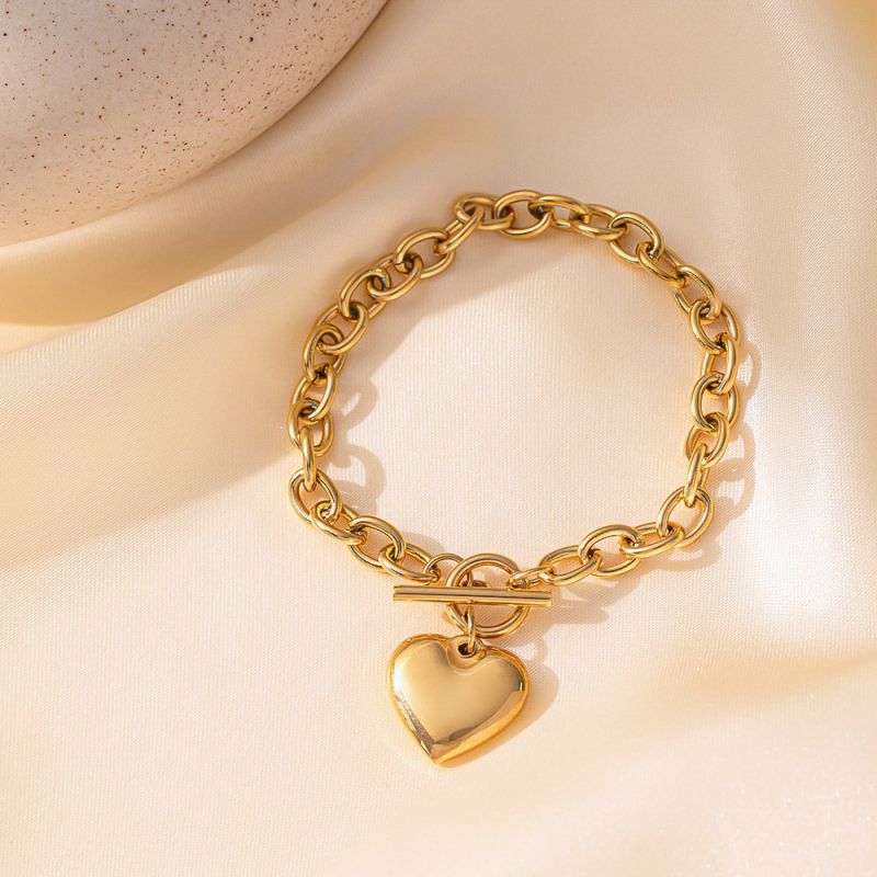 Double Heart Bracelet Gold Double Heart Bracelet