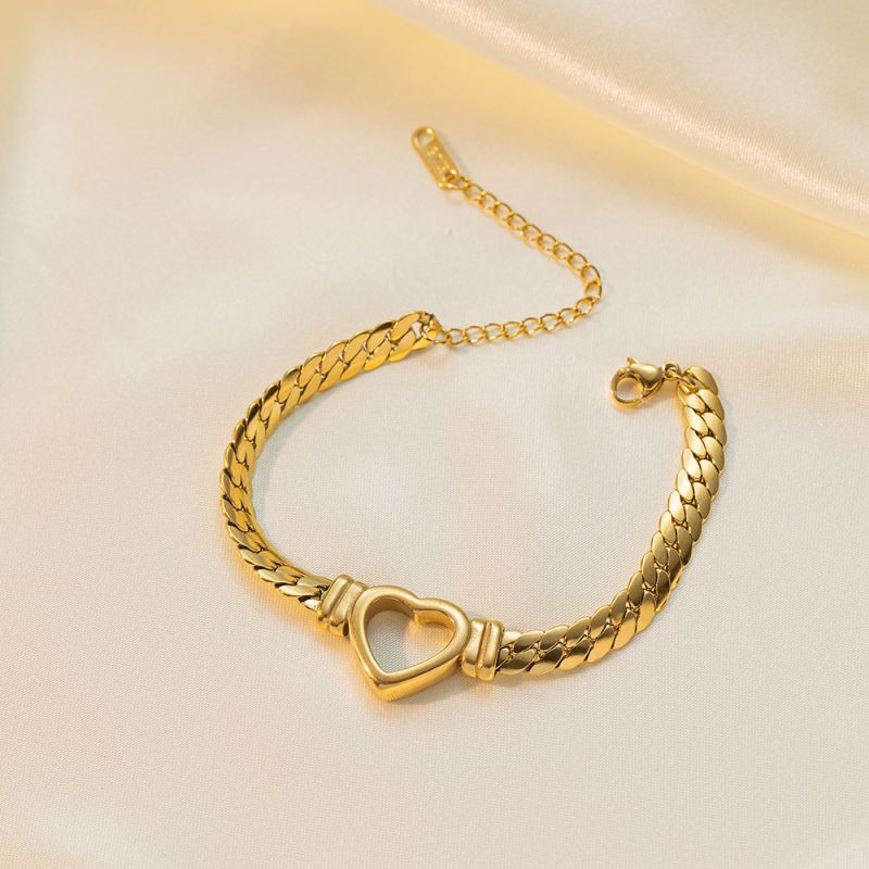 Double Heart Bracelet Gold Double Heart Bracelet