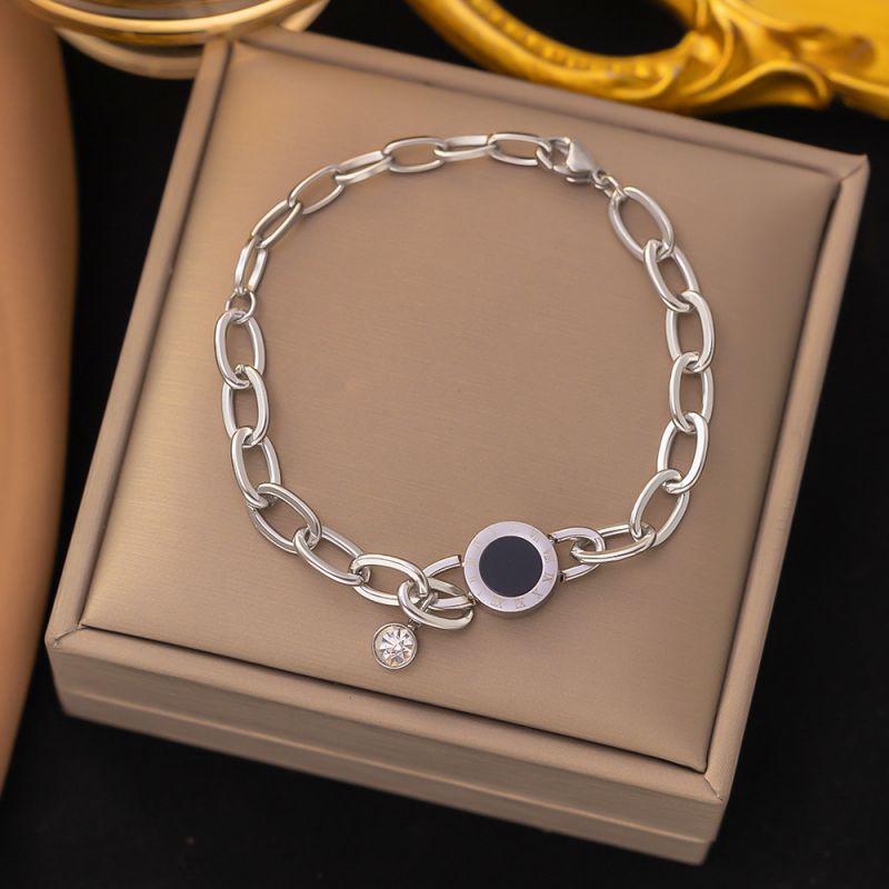 Double Heart Bracelet Gold Titanium Steel Double Heart Bracelet
