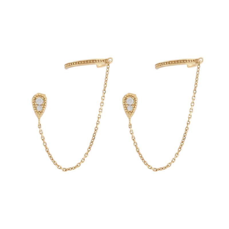 Earring 1# Copper Diamond Teardrop Earrings