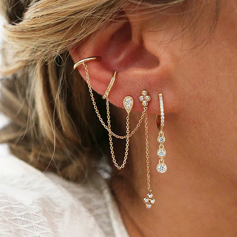 Earring 1# Copper Diamond Teardrop Earrings