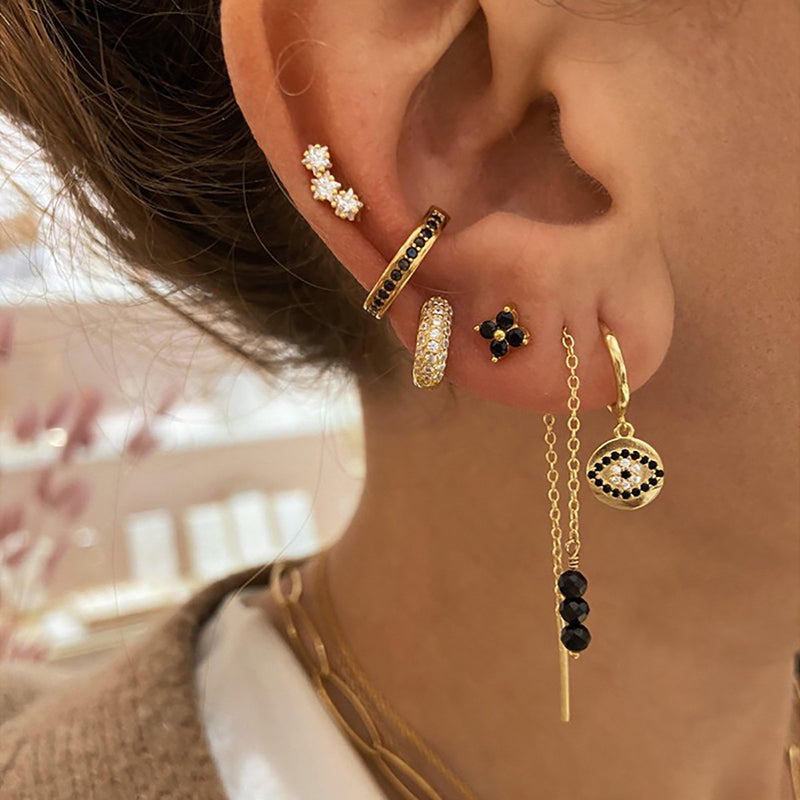 Earring #1 Copper Diamond-encrusted Eye Earrings