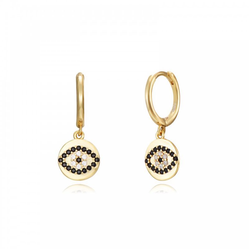 Earring #1 Copper Diamond-encrusted Eye Earrings