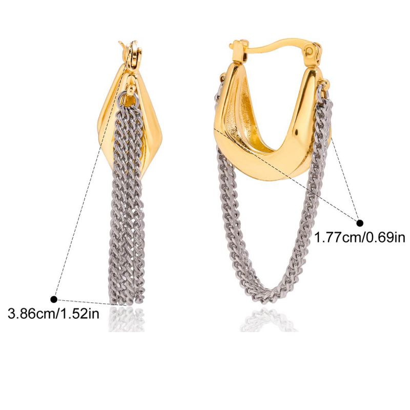 Earring #1 Stainless Steel Chain Tassel Earrings