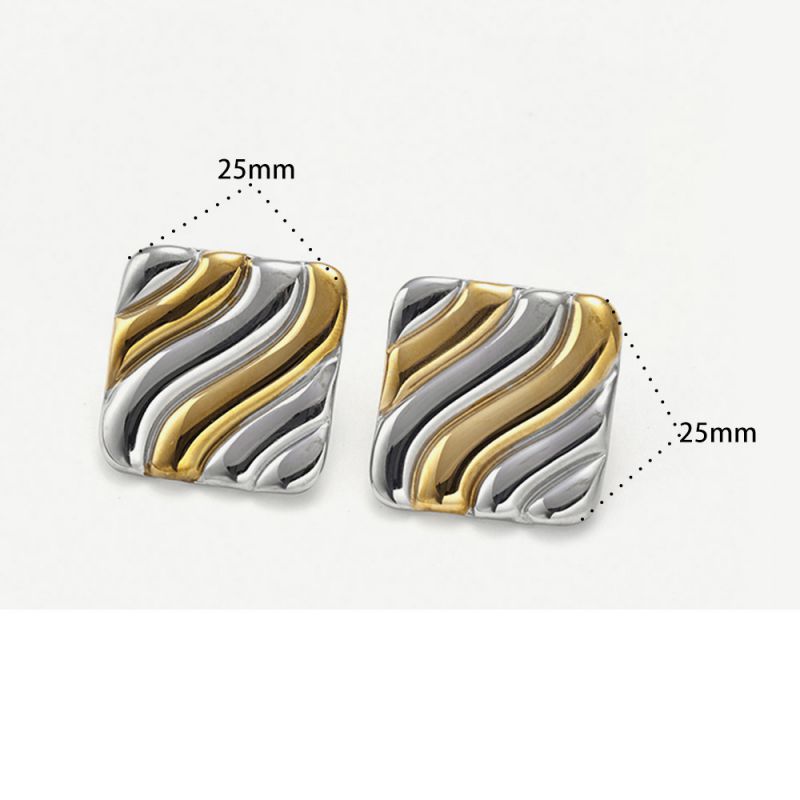 Earring 1# Stainless Steel Contrasting Teardrop Earrings