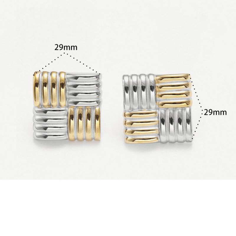 Earring 1# Stainless Steel Contrasting Teardrop Earrings