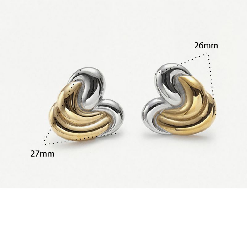 Earring 1# Stainless Steel Contrasting Teardrop Earrings