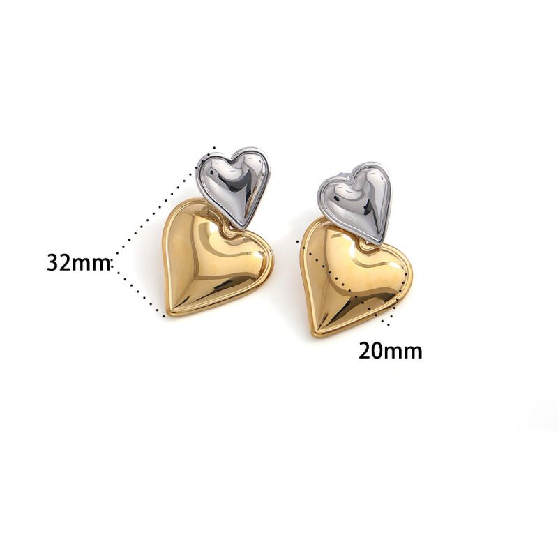 Earring 1# Stainless Steel Contrasting Teardrop Earrings