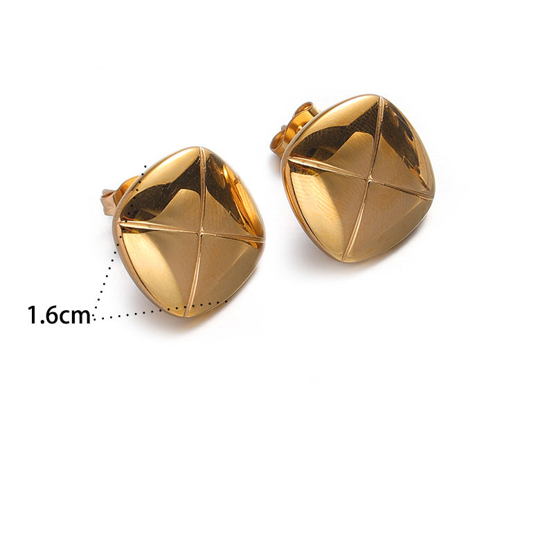 Earring 1# Stainless Steel Contrasting Teardrop Earrings