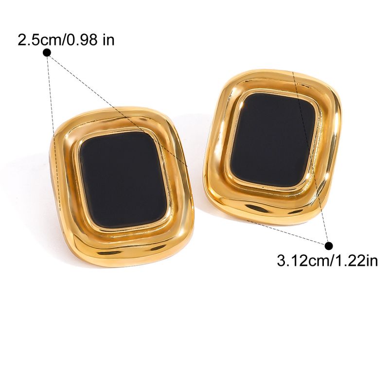 Earring 1# Stainless Steel Square Earrings