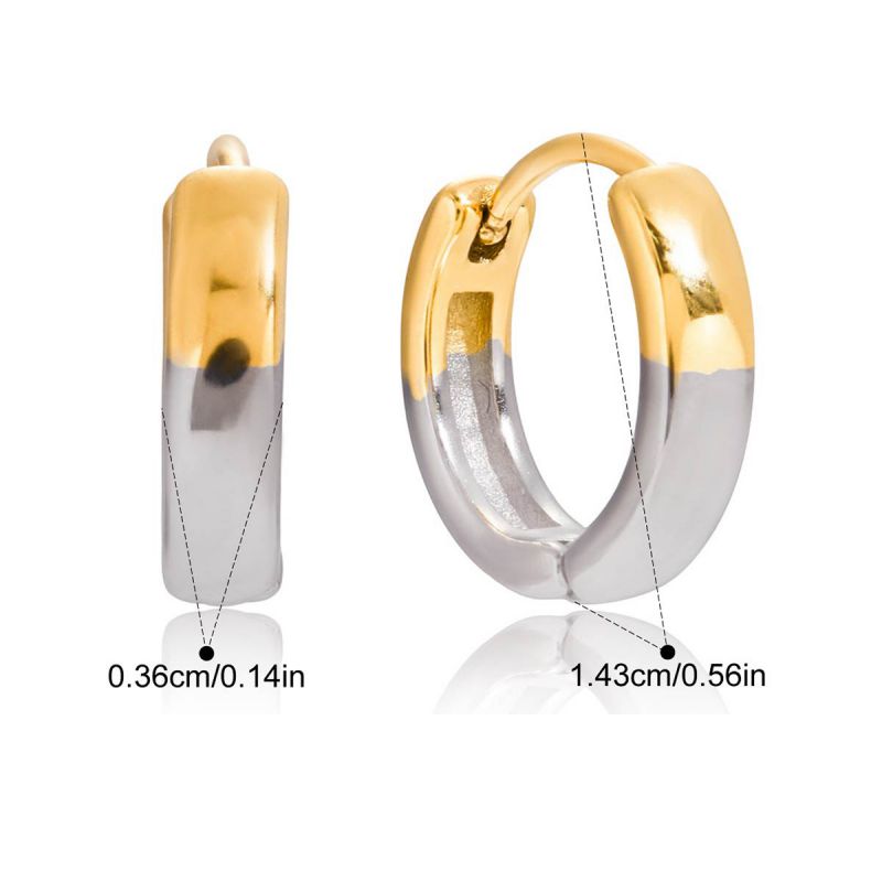 Earring #1 Stainless Steel Two-tone Double-layer Earrings
