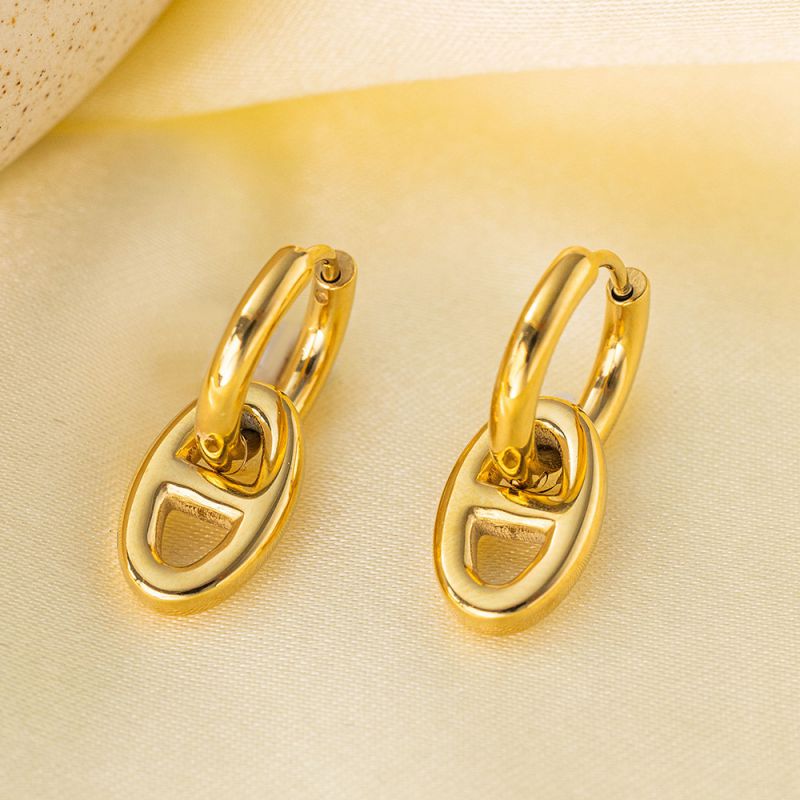 Earring #106 Titanium Steel Shell Hoop Earrings