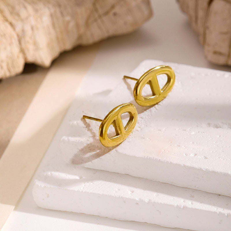 Earring #106 Titanium Steel Shell Hoop Earrings