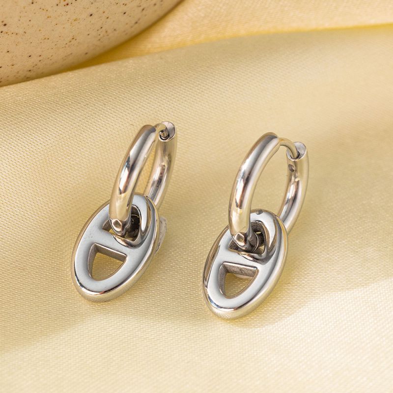 Earring #106 Titanium Steel Shell Hoop Earrings