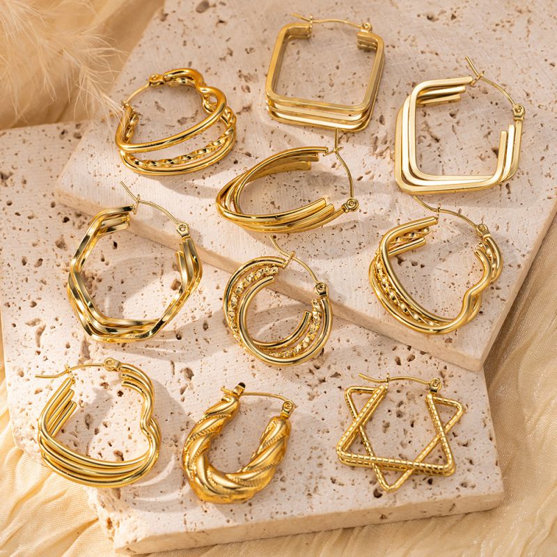 Earring #3 Titanium Steel Heart-shaped Earrings