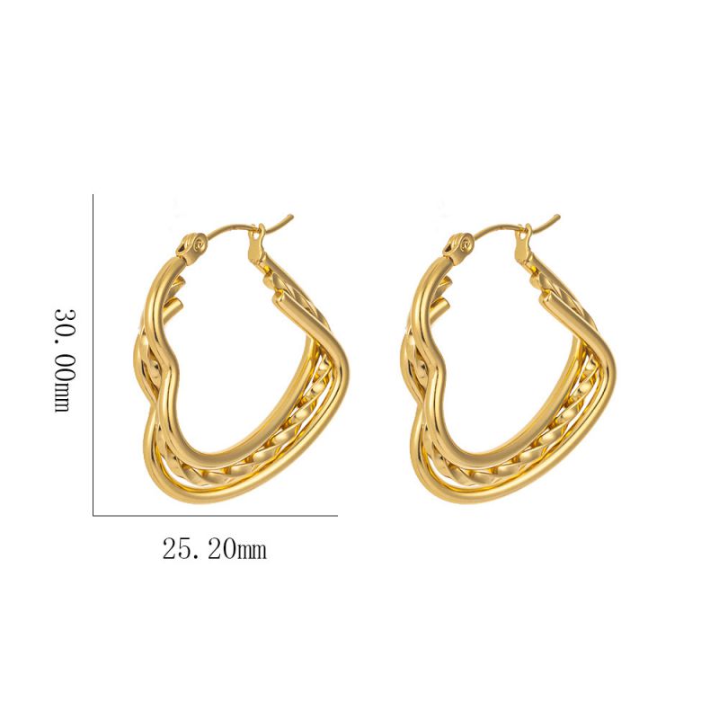 Earring #3 Titanium Steel Heart-shaped Earrings