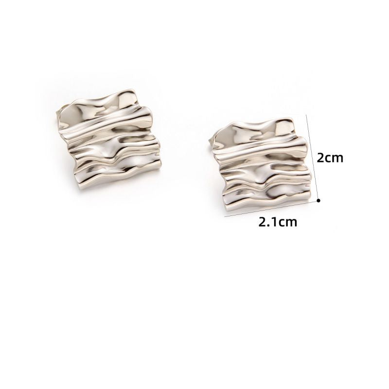 Earring #5 Titanium Steel Pleated Earrings