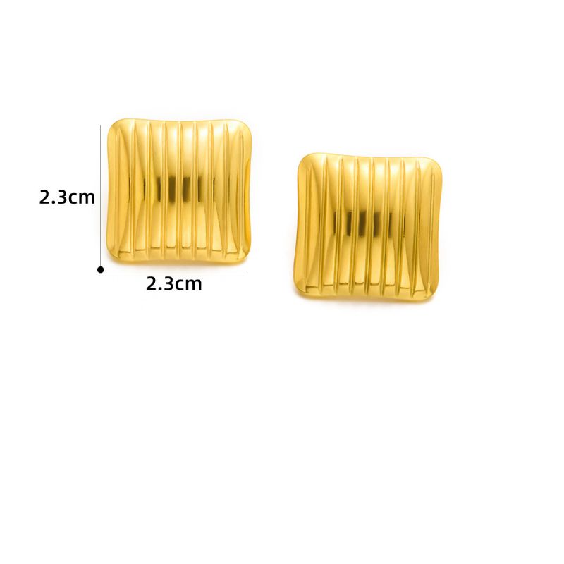Earring #5 Titanium Steel Pleated Earrings