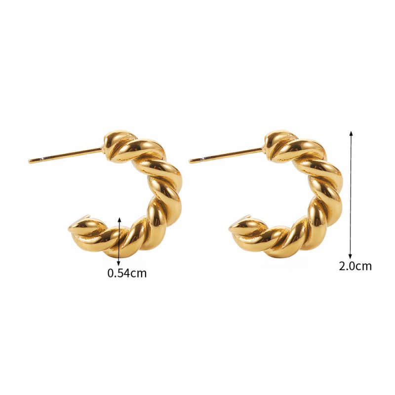 Earrings 1 Stainless Steel Moon Earrings With Diamonds