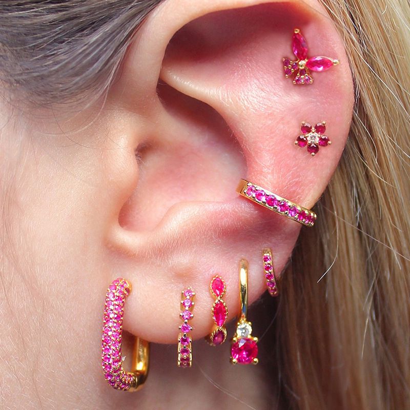 Earrings 15# Copper Diamond Round Earrings