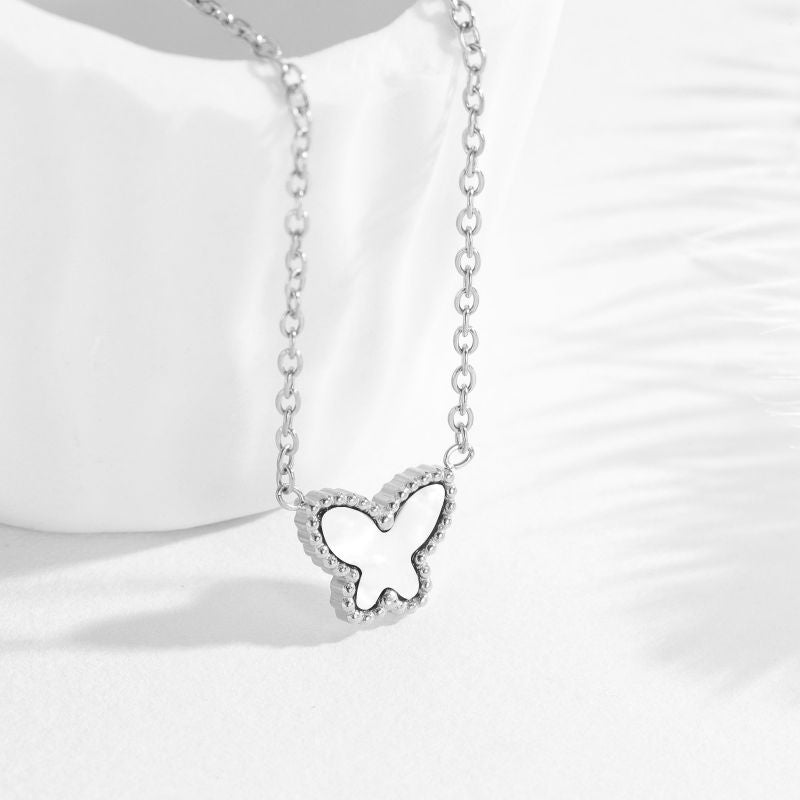 Earrings (gold And Black Shell) Titanium Steel Butterfly Earrings