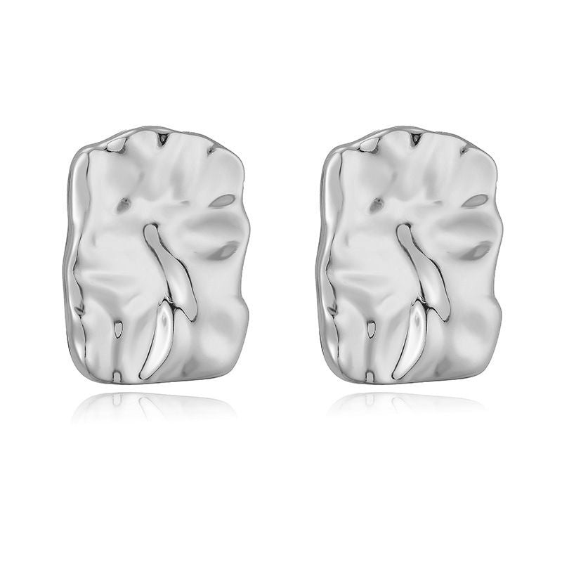 F Style Gold 1 Pair Copper Geometric Pleated Earrings