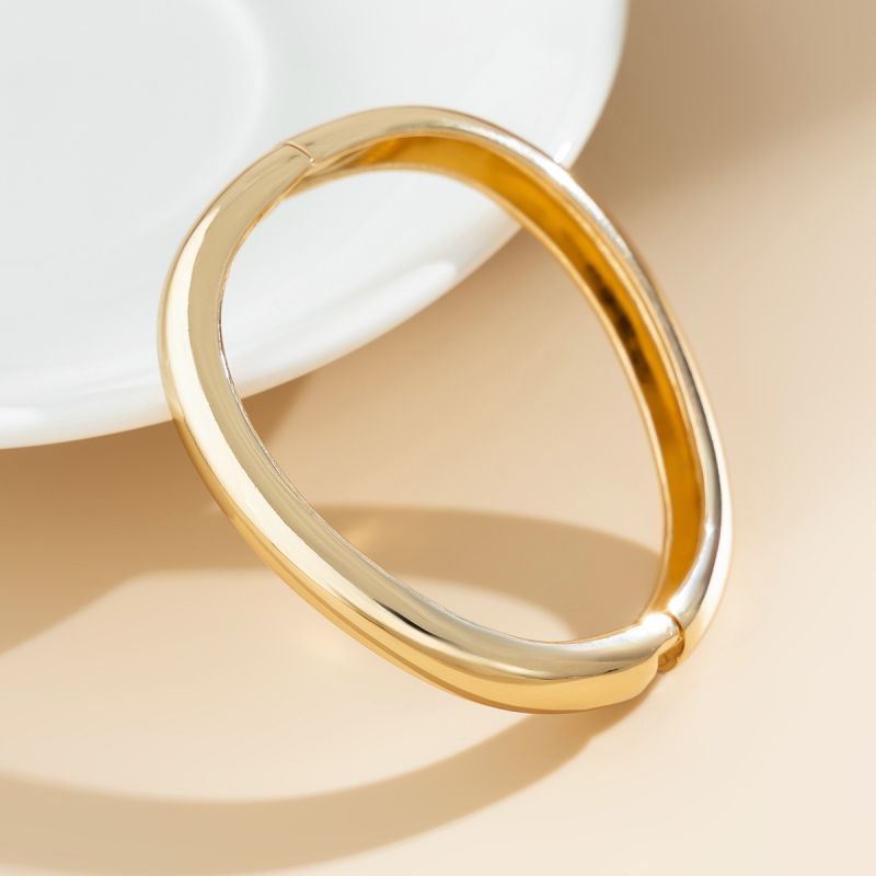 Fashion 01 Golden 2367 Alloy Geometric Texture Bracelet