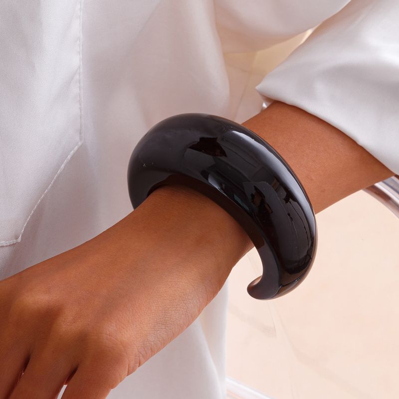 Fashion 01 Orange Resin Curved Texture Bracelet