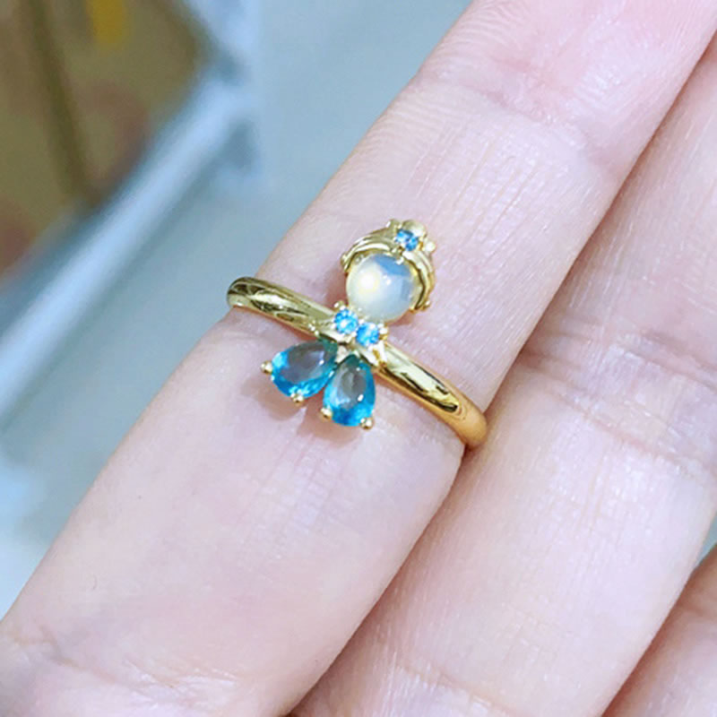 Fashion 1# Gold Plated Copper Zirconia Princess Ring