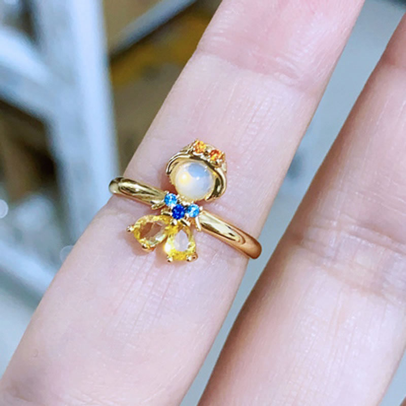 Fashion 1# Gold Plated Copper Zirconia Princess Ring