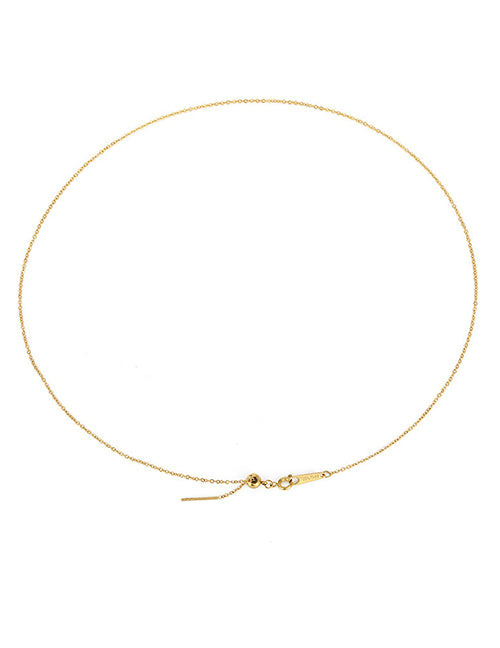 Fashion 14k Gold Titanium Steel Chain One Word Tassel Necklace