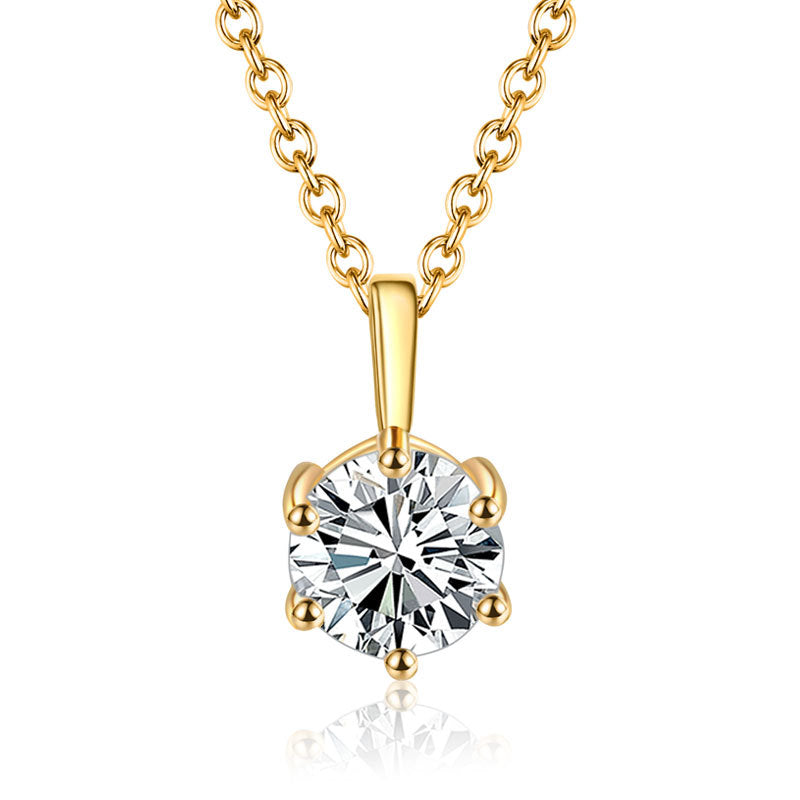 Fashion 17# Copper Diamond Geometric Necklace