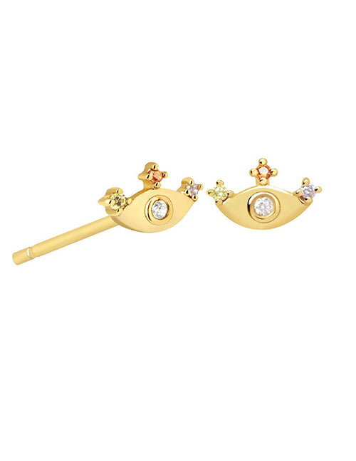 Fashion 2# Copper And Diamond Geometric Stud Earrings