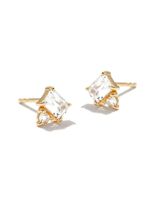 Fashion 2# Copper And Diamond Geometric Stud Earrings