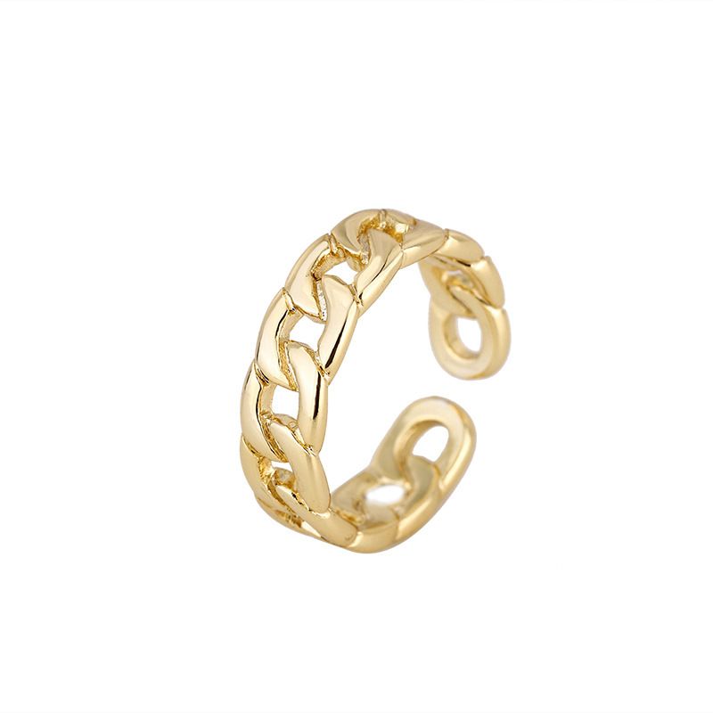 Fashion 25# Copper Geometric Cutout Open Ring