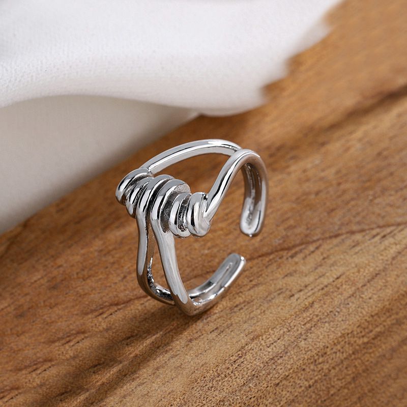 Fashion 25# Copper Geometric Cutout Open Ring