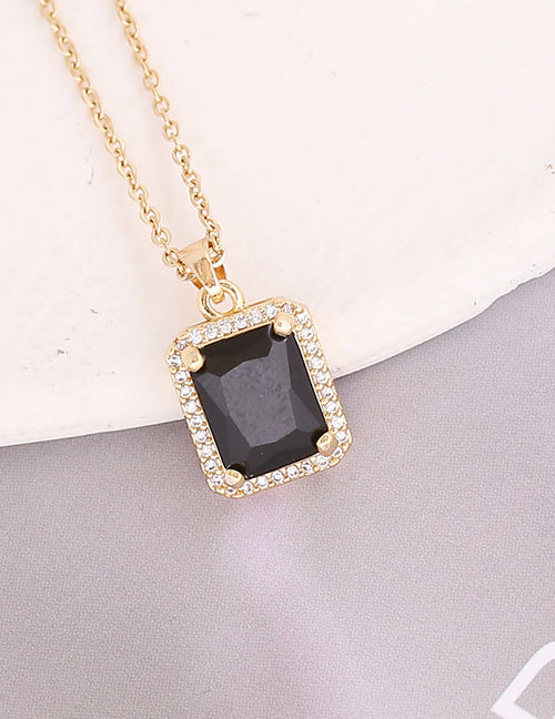 Fashion 2#green Earrings Copper Inlaid Square Zirconium Earrings