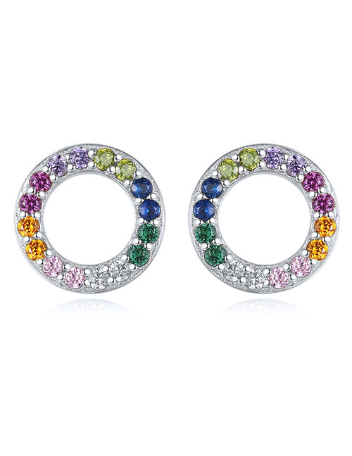 Fashion 3# Copper Inlaid Zirconia Geometric Earrings