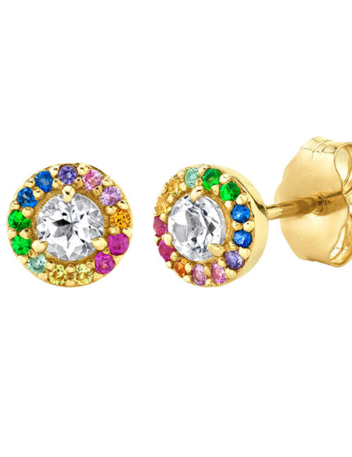 Fashion 3# Copper Inlaid Zirconia Geometric Earrings