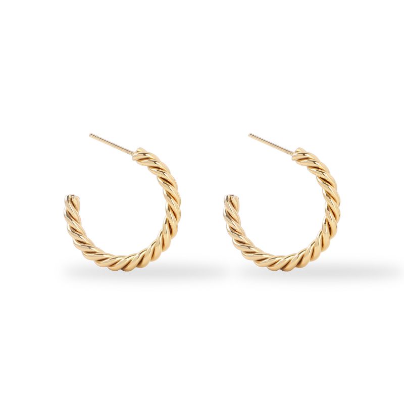 Fashion 3.0 Round Wire Earrings Gold Stainless Steel Geometric Round Earrings